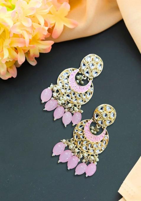 Multi Color Gold Plated Brass Earrings