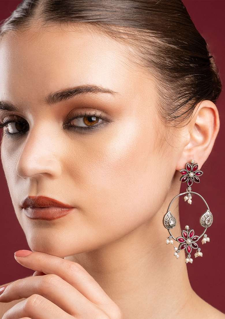 Circular Chandbalis Earrings - Indya