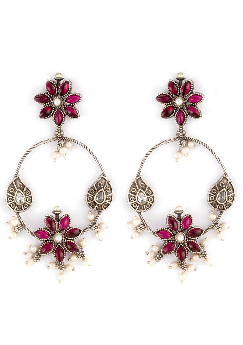 Circular Chandbalis Earrings - Indya