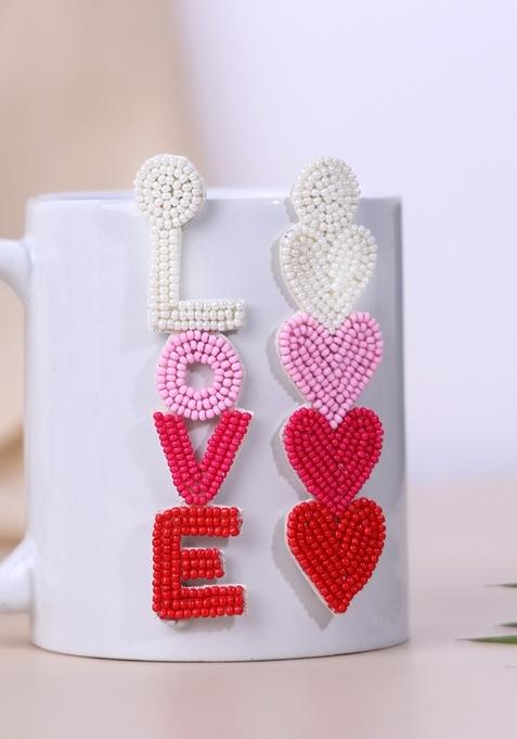 Heart Shaped Drop Earrings
