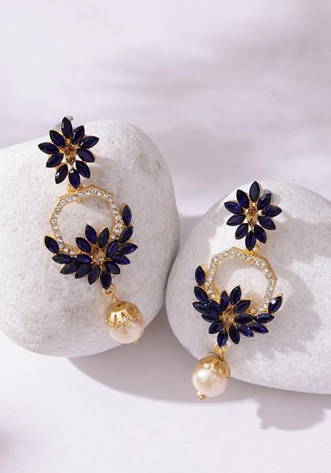 Gold Plated Contemporary Drop Earrings