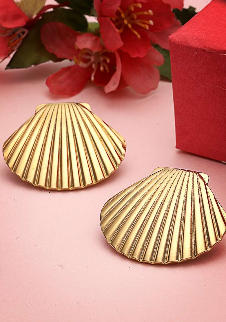 18Kt Gold Plated Stainless Steel Tarnish Free Waterproof Stud Earrings - Indya