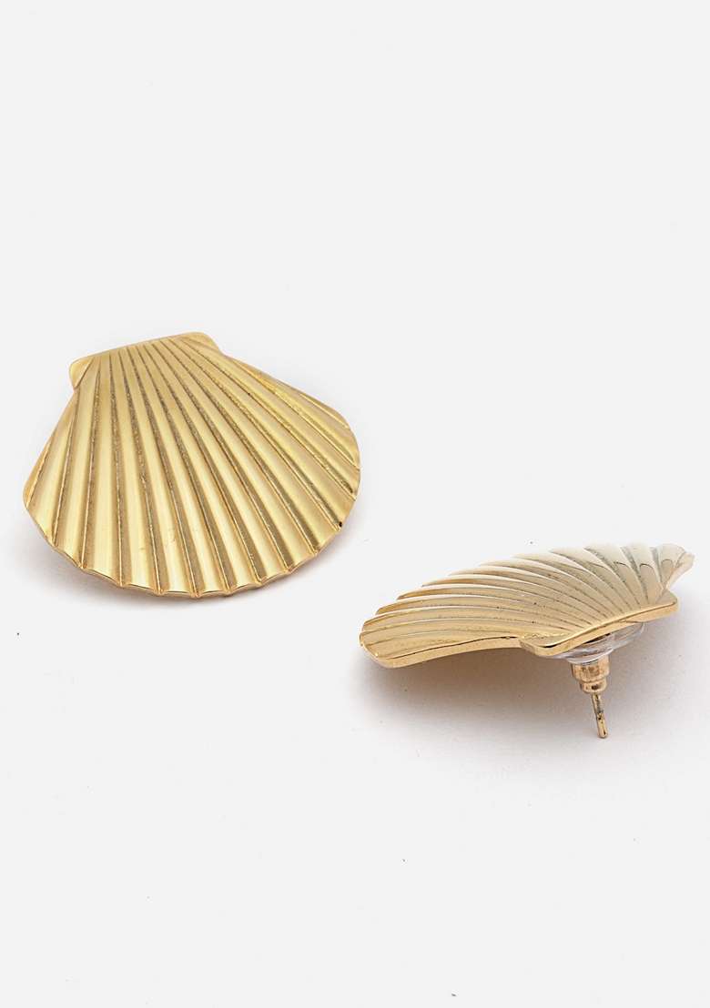 18Kt Gold Plated Stainless Steel Tarnish Free Waterproof Stud Earrings - Indya