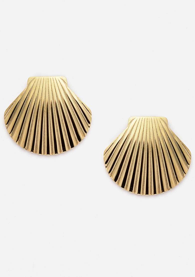 18Kt Gold Plated Stainless Steel Tarnish Free Waterproof Stud Earrings - Indya