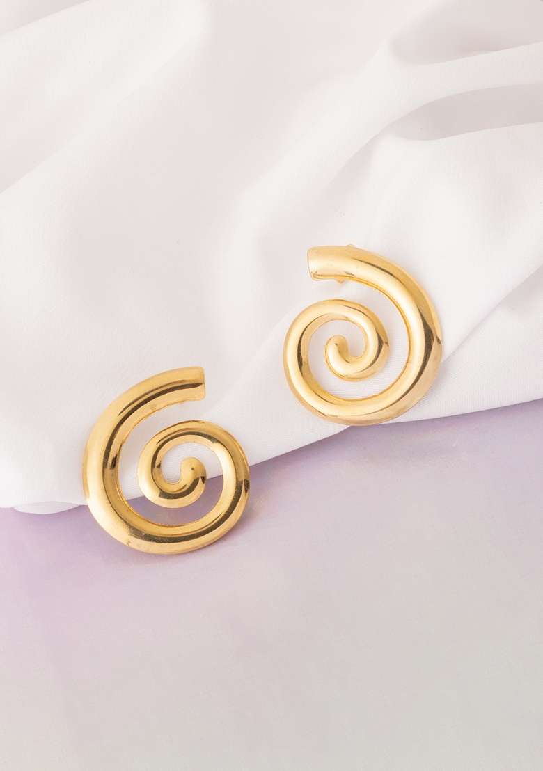 Gold Plated Spherical Shaped Studs - Indya