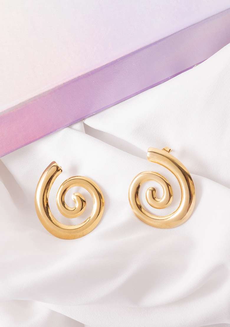 Gold Plated Spherical Shaped Studs - Indya