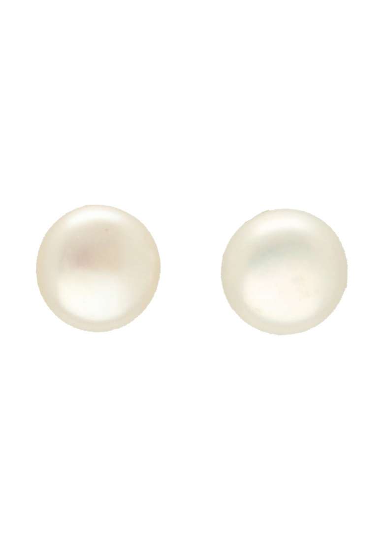 White Gold Plated 925 Silver Silver Earrings - Indya