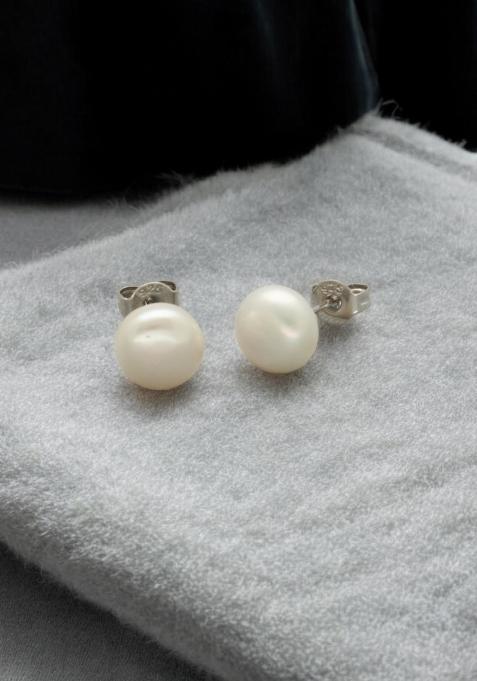 White Gold Plated 925 Silver Silver Earrings