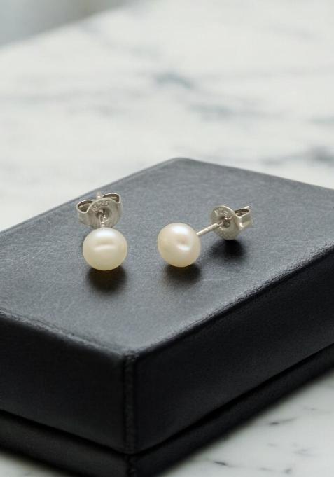 White Gold Plated 925 Silver Silver Earrings