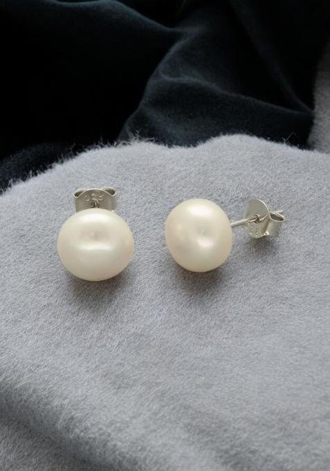 White Gold Plated 925 Silver Silver Earrings