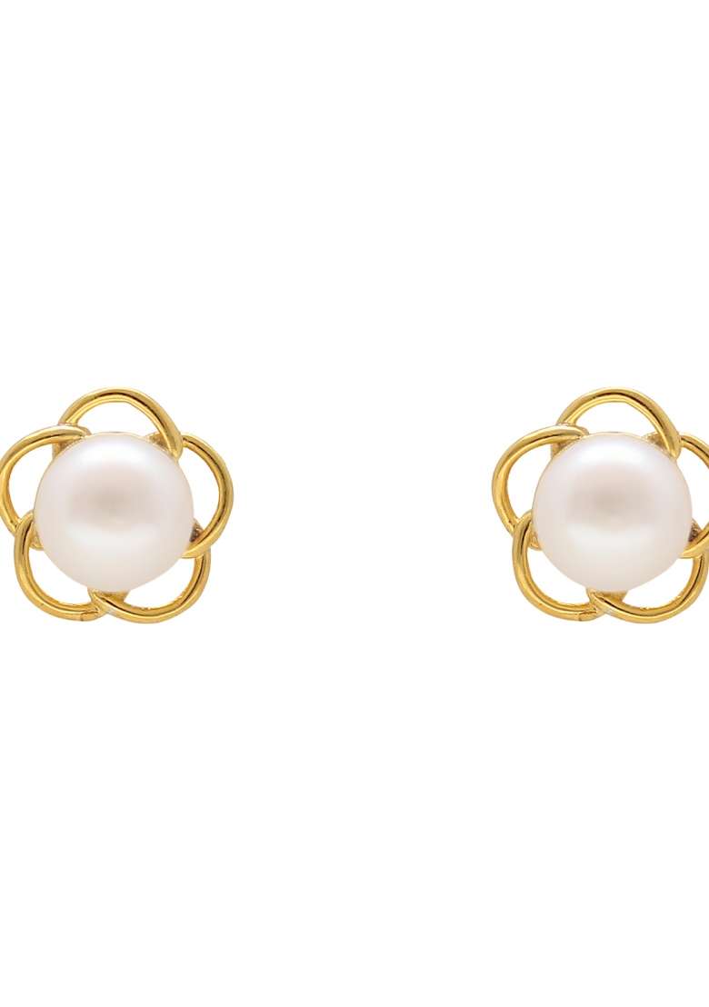 White Gold Plated 925 Silver Silver Earrings - Indya