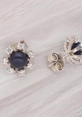 Black Gold Plated 925 Silver Silver Earrings