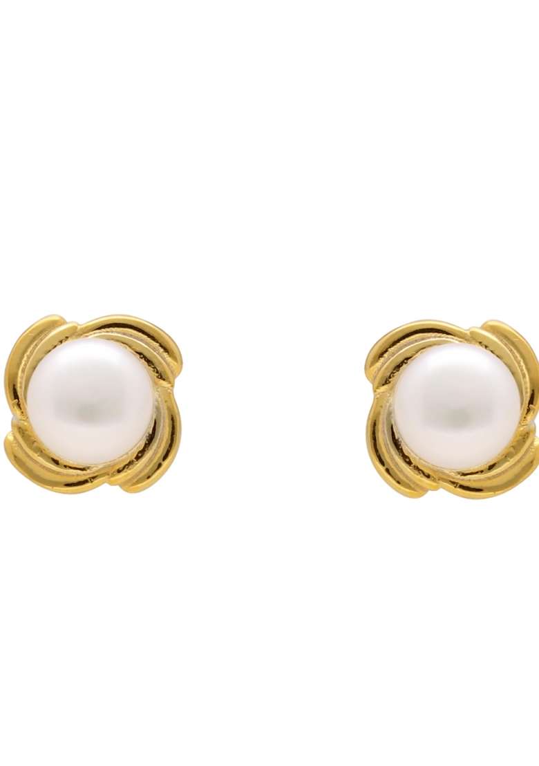 White Gold Plated 925 Silver Silver Earrings - Indya