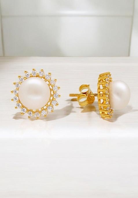 White Gold Plated 925 Silver Silver Earrings