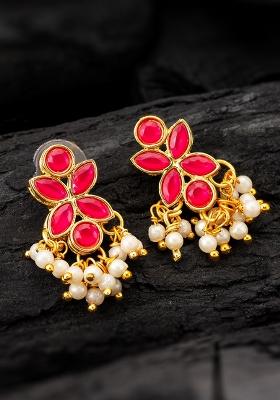 Red Gold Plated Alloy Drop Earrings