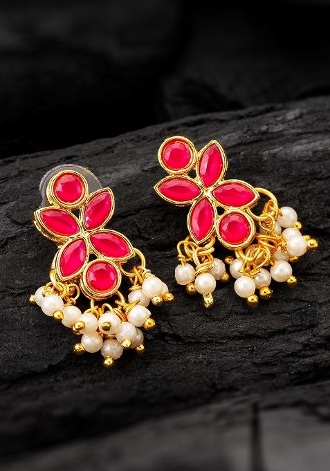 Red Gold Plated Alloy Drop Earrings