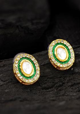 Green Gold Plated Alloy Studs