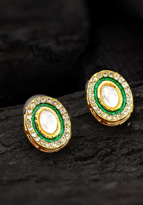 Green Gold Plated Alloy Studs
