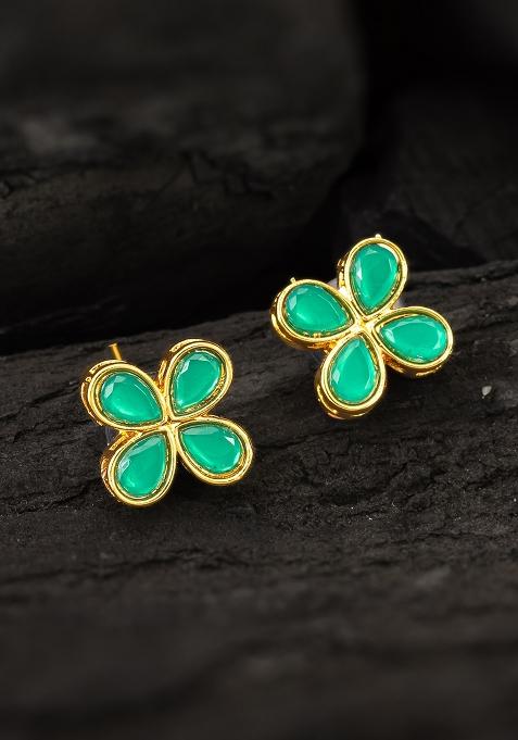 Green Gold Plated Alloy Studs