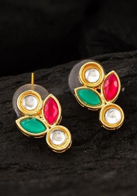 Green Gold Plated Alloy Studs