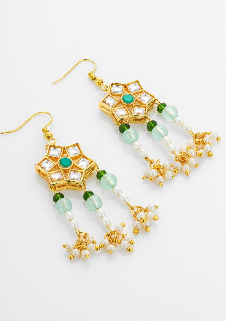 Multicolor Gold Plated Alloy Earrings - Indya
