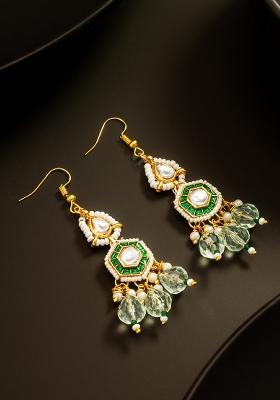 Green Gold Plated Alloy Earrings