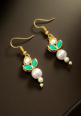 Green Gold Plated Alloy Drop Earrings