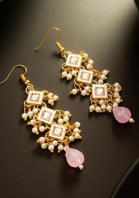 Pink Gold Plated Alloy Earrings