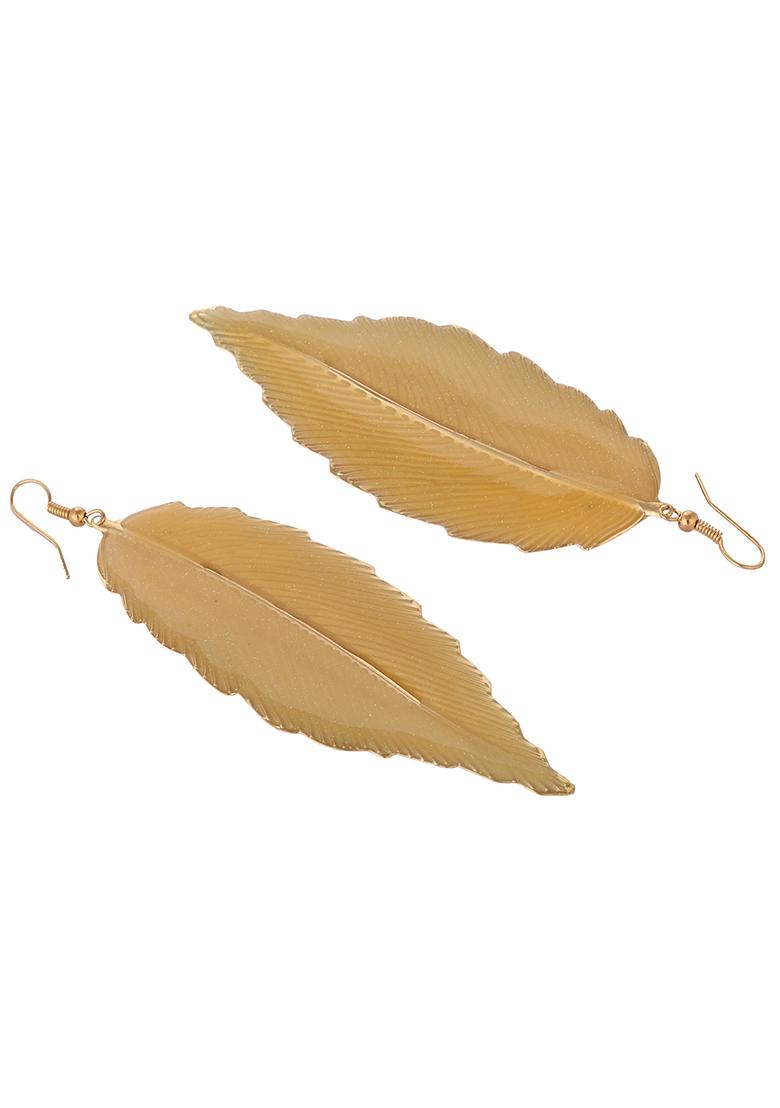 White Feather Drop Earring - Indya