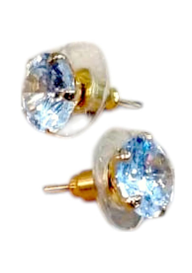 Gold Toned Aftificial Stone Classic Stud Earring - Indya