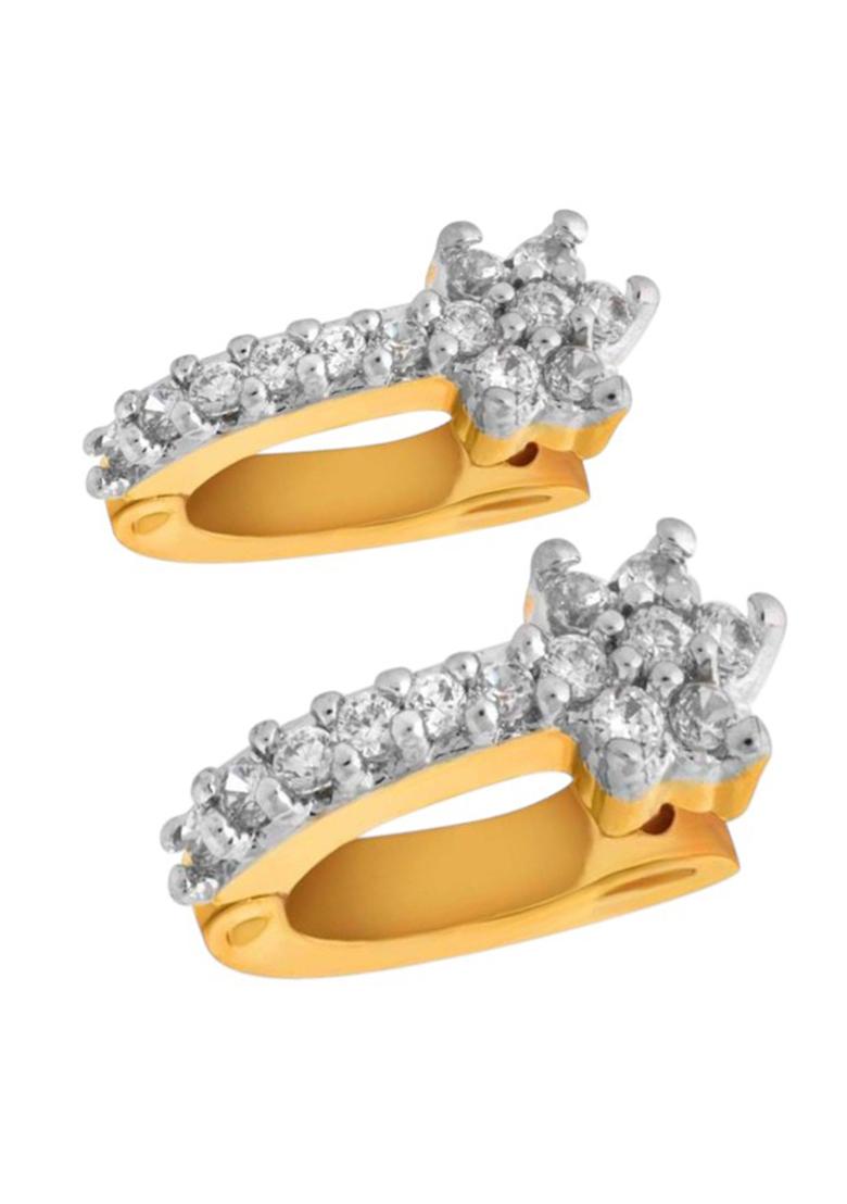 Gold Toned Aftificial Stone Classic Stud Earring - Indya