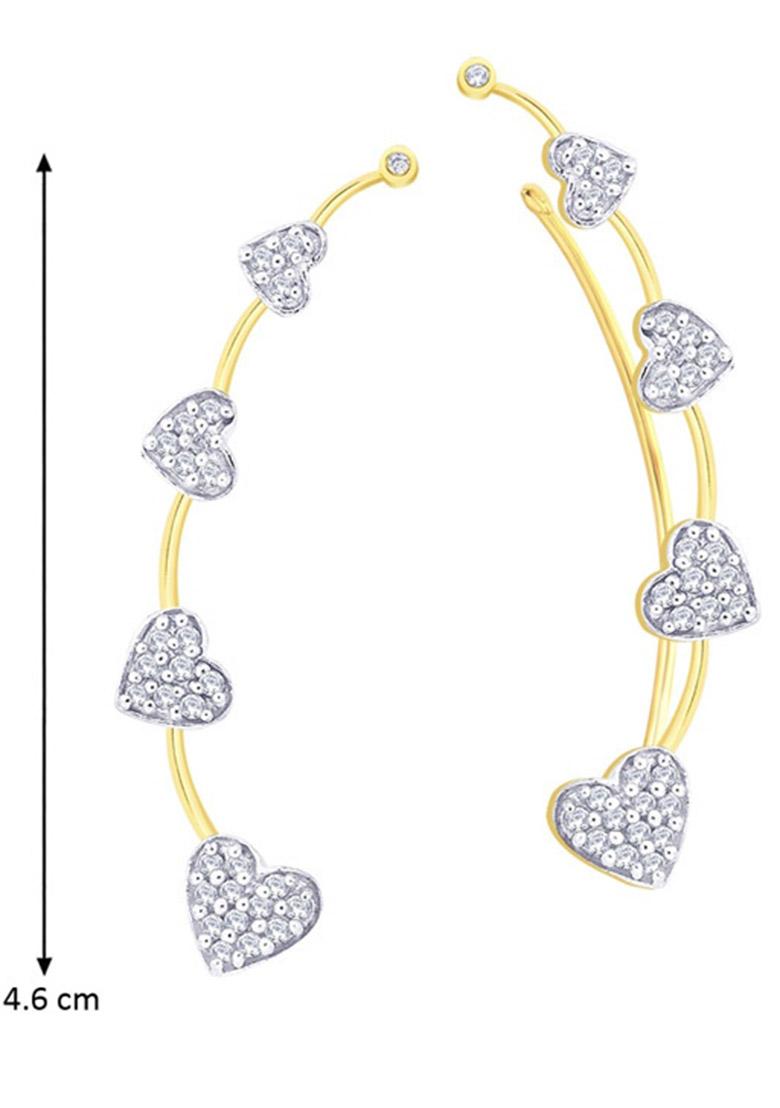 Gold Plated Atificial Stones Studded Stud Earring - Indya