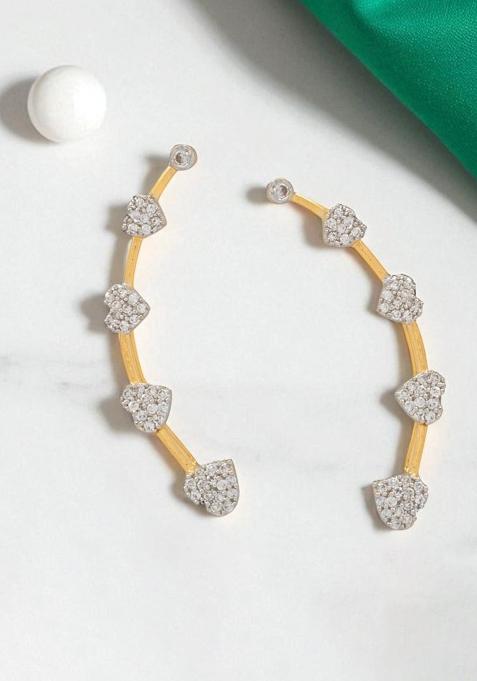 Gold Plated Atificial Stones Studded Stud Earring