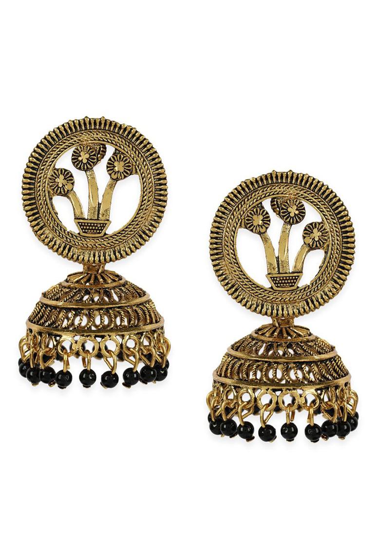 Gold Plated Exclusive Traditional Gold Jhumka Earring - Indya