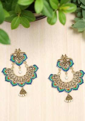 Gold Plated Stylish Traditional Turquoise Dangle