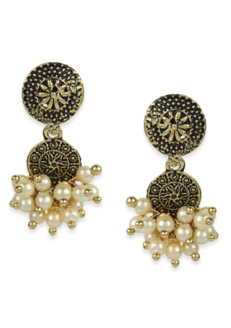 Designer Antique Polish Designer Small Jhumka Earring - Indya