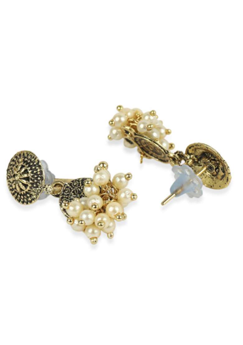 Designer Antique Polish Designer Small Jhumka Earring - Indya