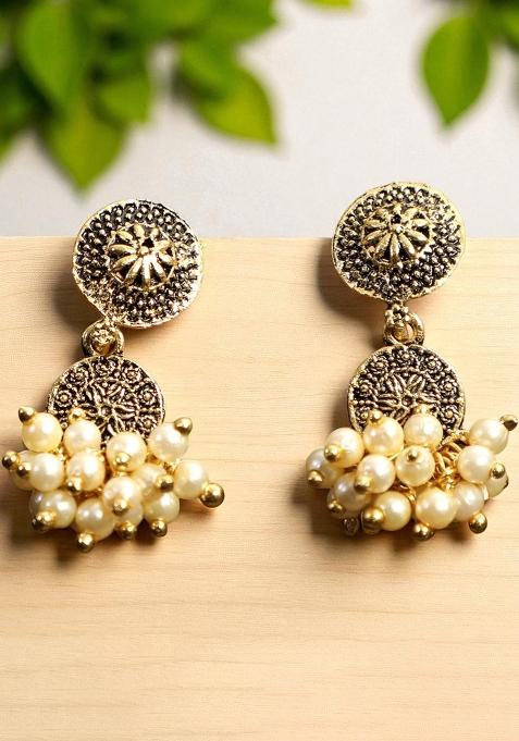 Designer Antique Polish Designer Small Jhumka Earring