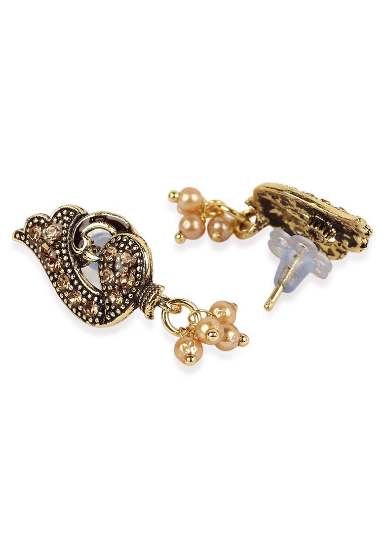 Designer Antique Polish Designer Small Drop Earring - Indya