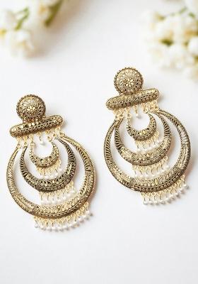 Traditonal Gold Plated Antique Party Wear Chandbali Earring