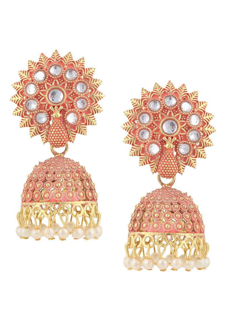 Anikas Creation Traditional Gold Plated Enamelled Party Wear Earring - Indya