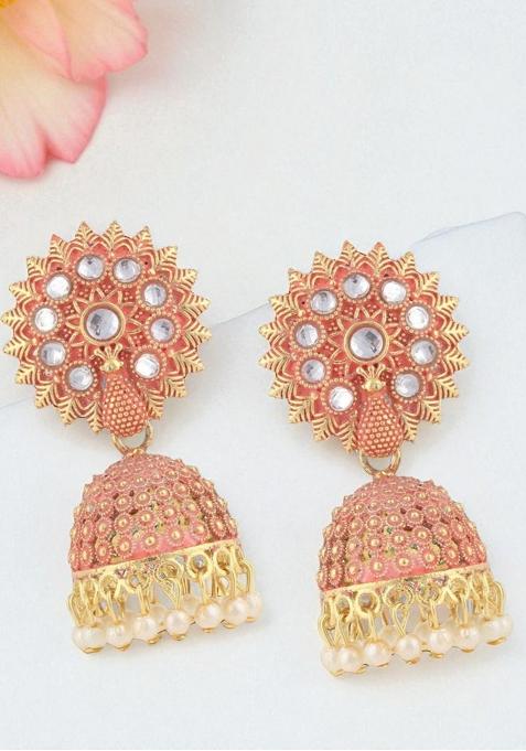 Anikas Creation Traditional Gold Plated Enamelled Party Wear Earring