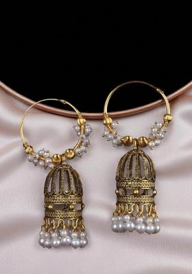 Traditional Gold Plated Hoop Baali Party Wear Jhumka Earring