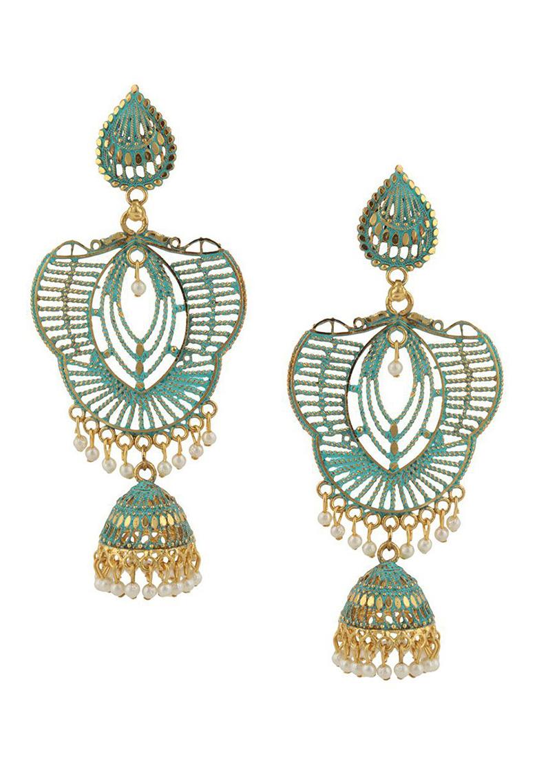 Anikas Creation Traditional Gold Plated Enamelled Party Wear Earring - Indya
