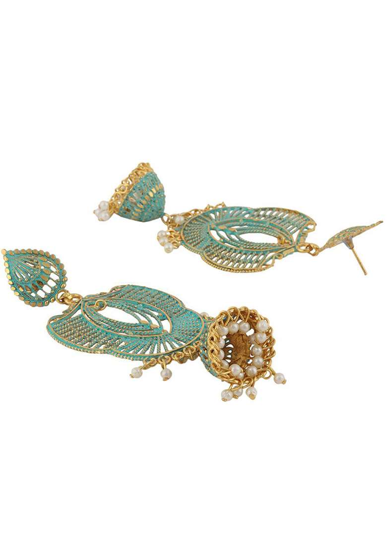 Anikas Creation Traditional Gold Plated Enamelled Party Wear Earring - Indya