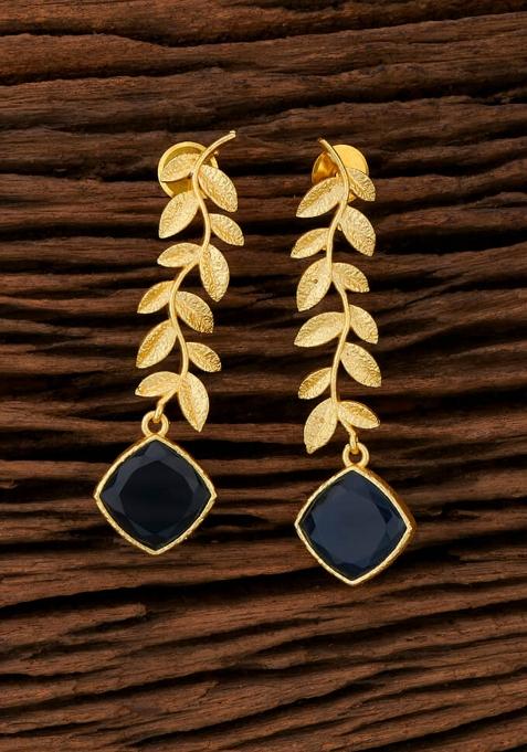 Blue Designer Brass Earring