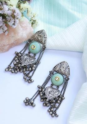 Oxidised Silver Plating Zinc Alloy Earrings