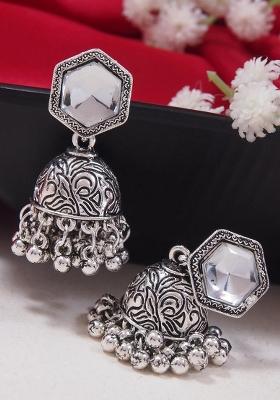 Oxidised Silver Plating Zinc Alloy Earrings