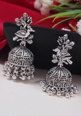 Oxidised Silver Plating Zinc Alloy Earrings