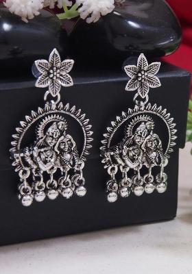 Oxidised Silver Plating Zinc Alloy Earrings
